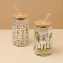 Lenox Spice Village Can Cooler Glasses, Set of 2