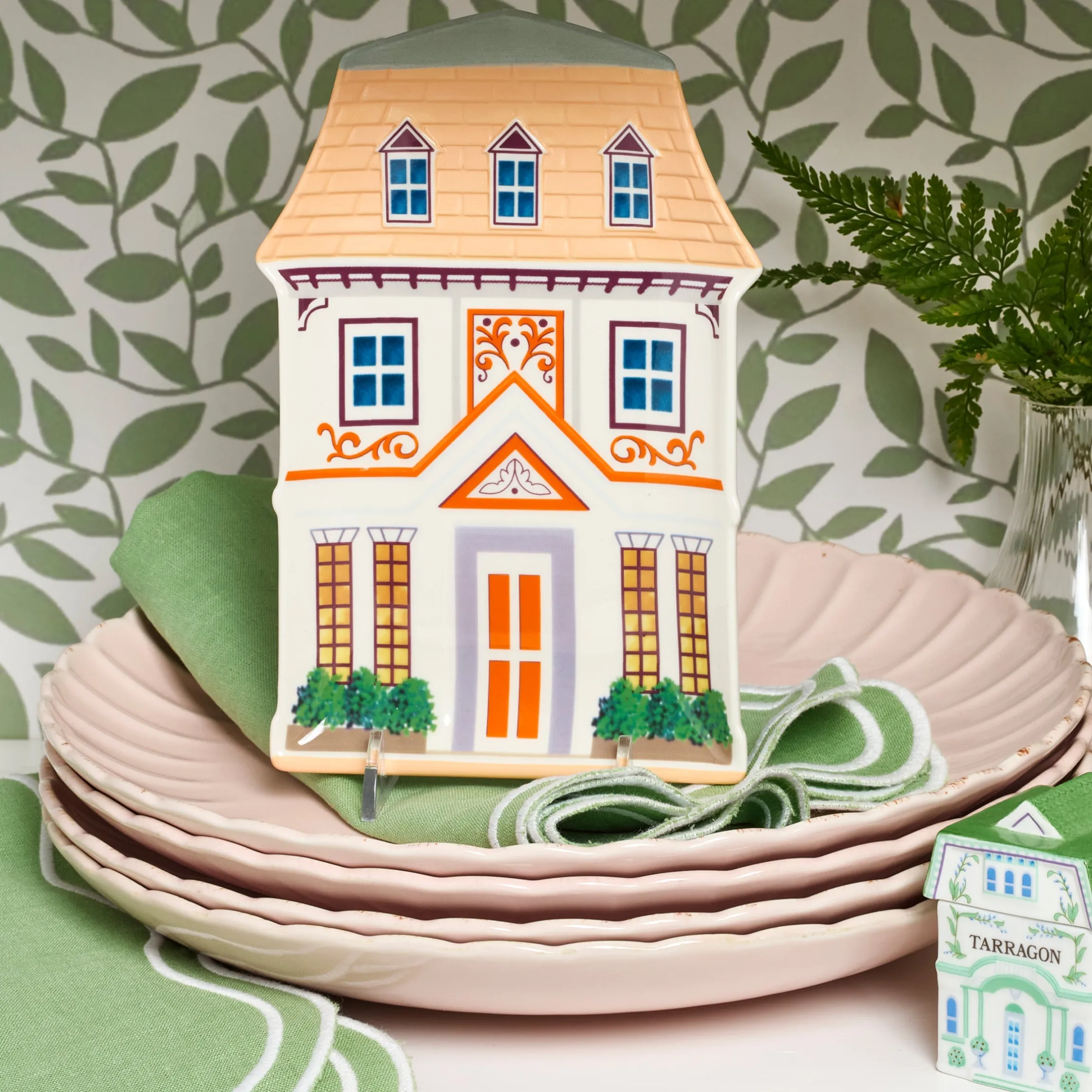 Lenox Spice Village House Accent Plates, Set of 4