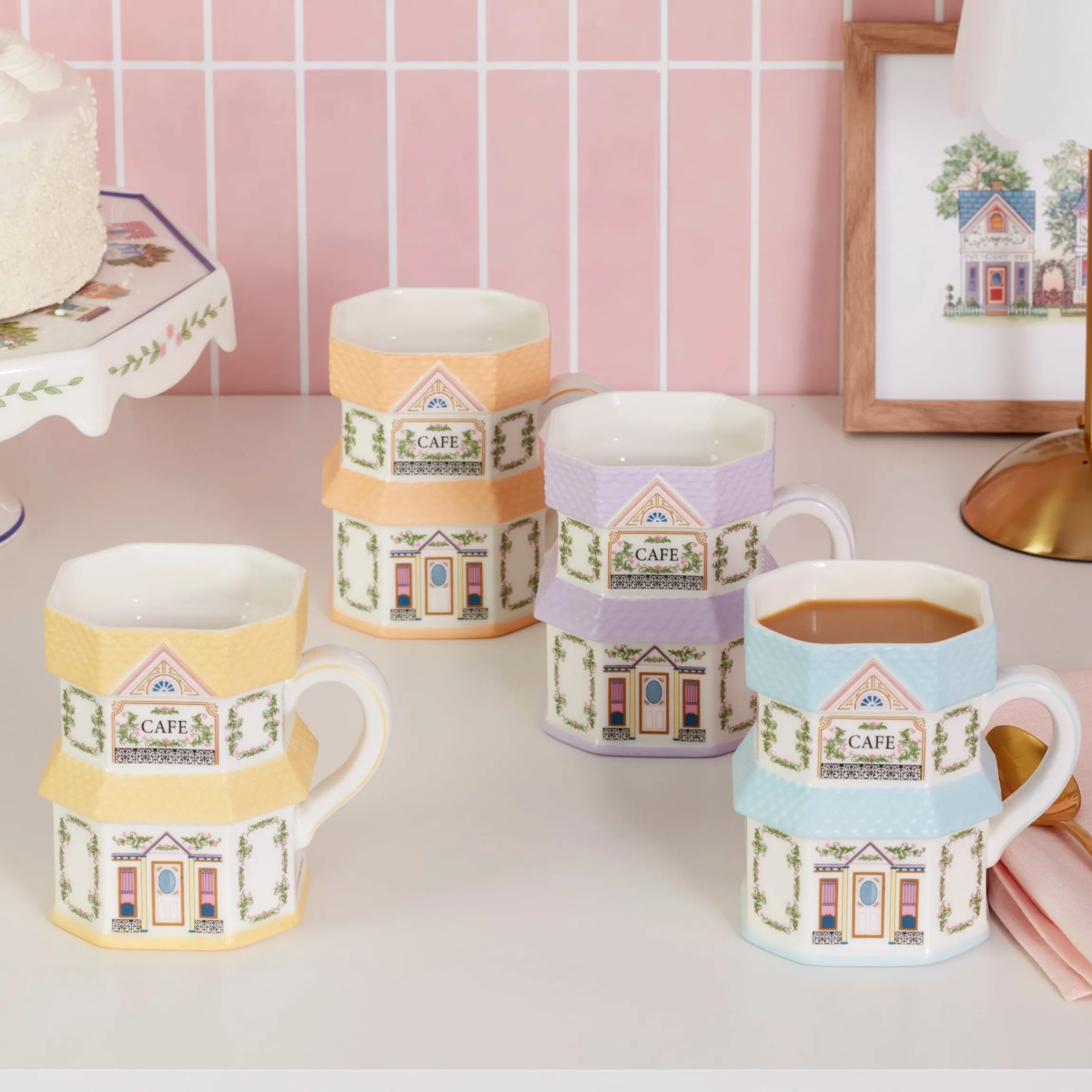 Lenox Spice Village Mugs, Set of 4