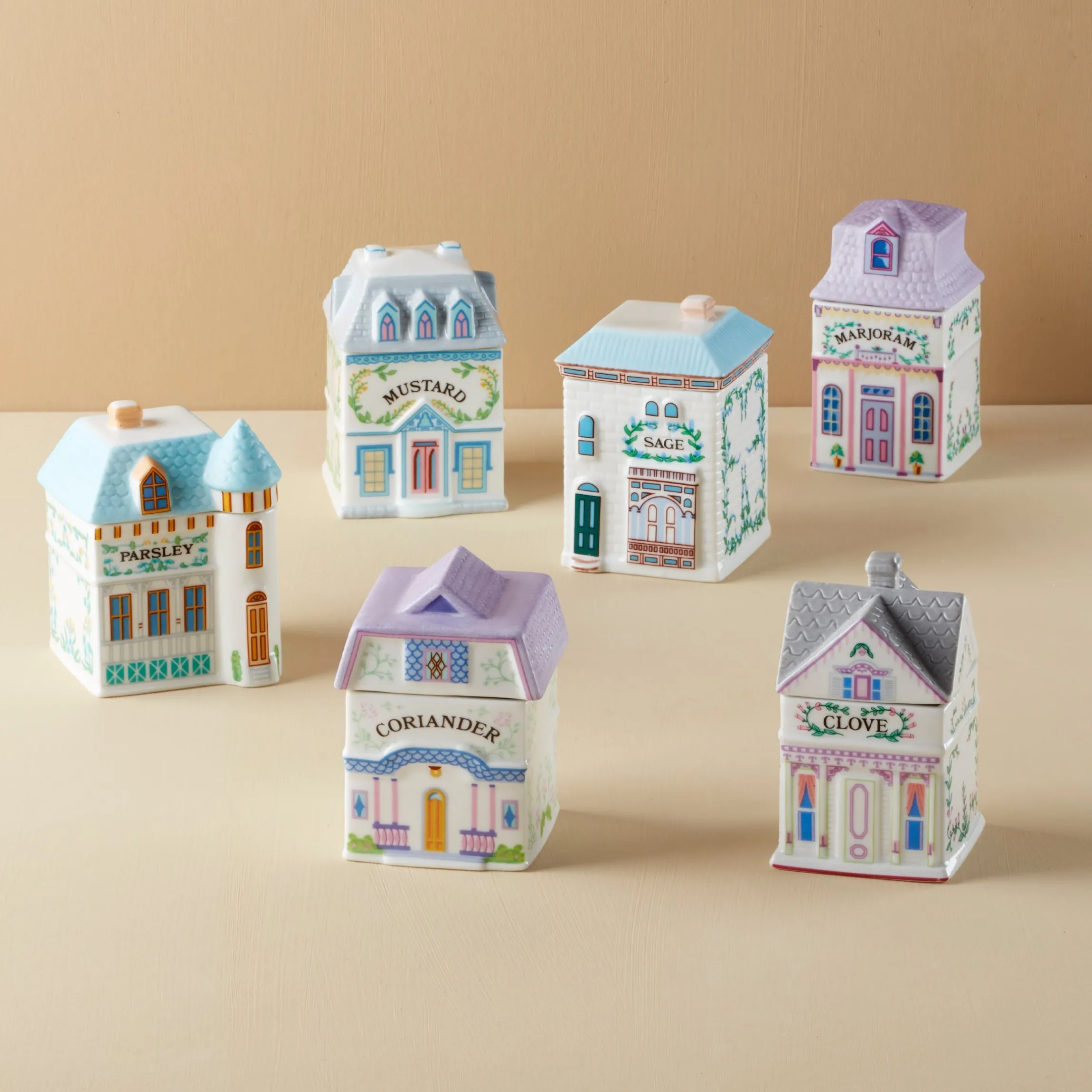 Lenox Spice Village 6-Piece Rustic Row Spice Jar Set