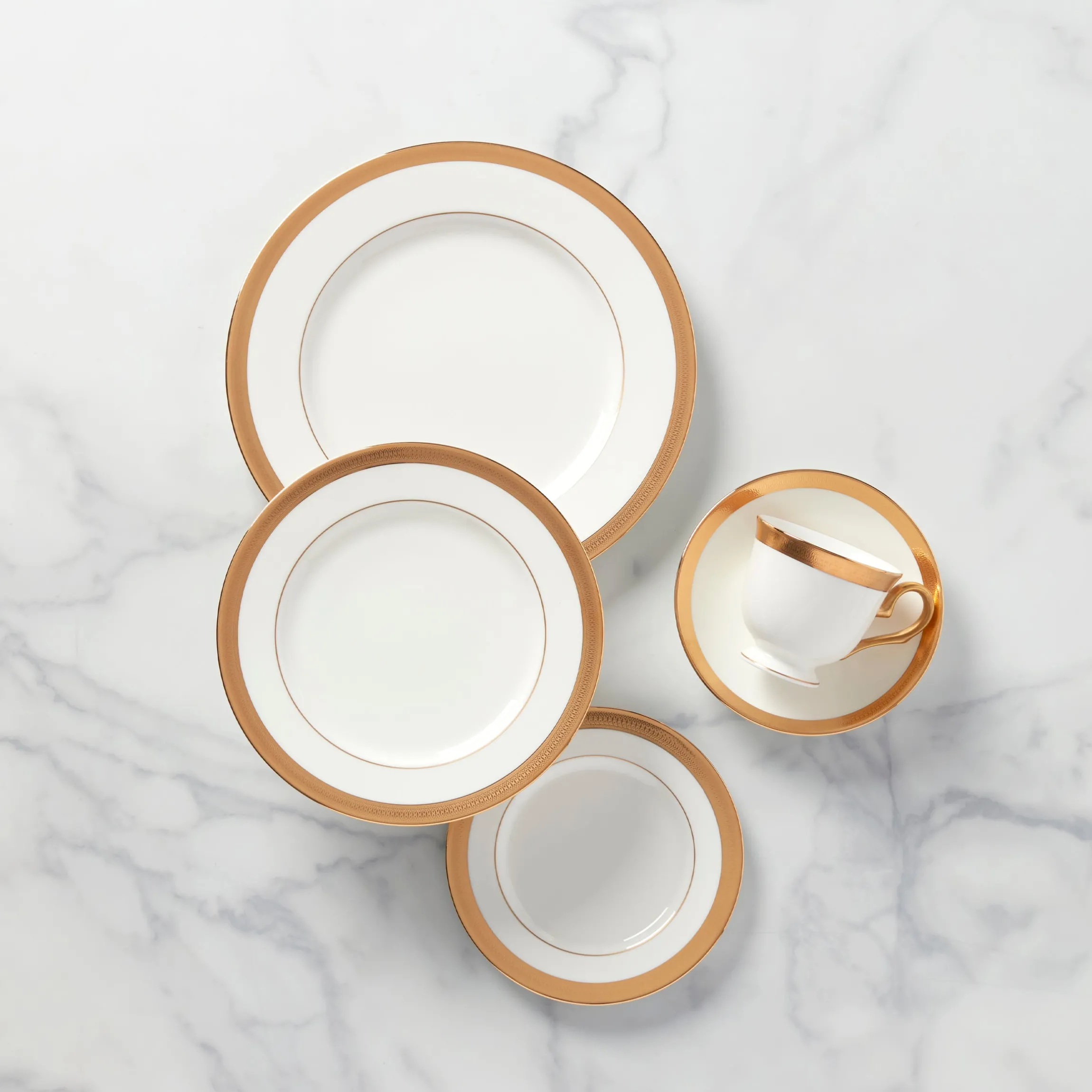 Lowell White 5-Piece Place Setting