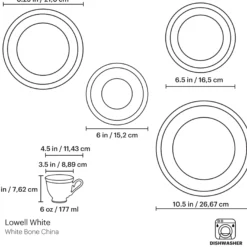 Lowell White 5-Piece Place Setting