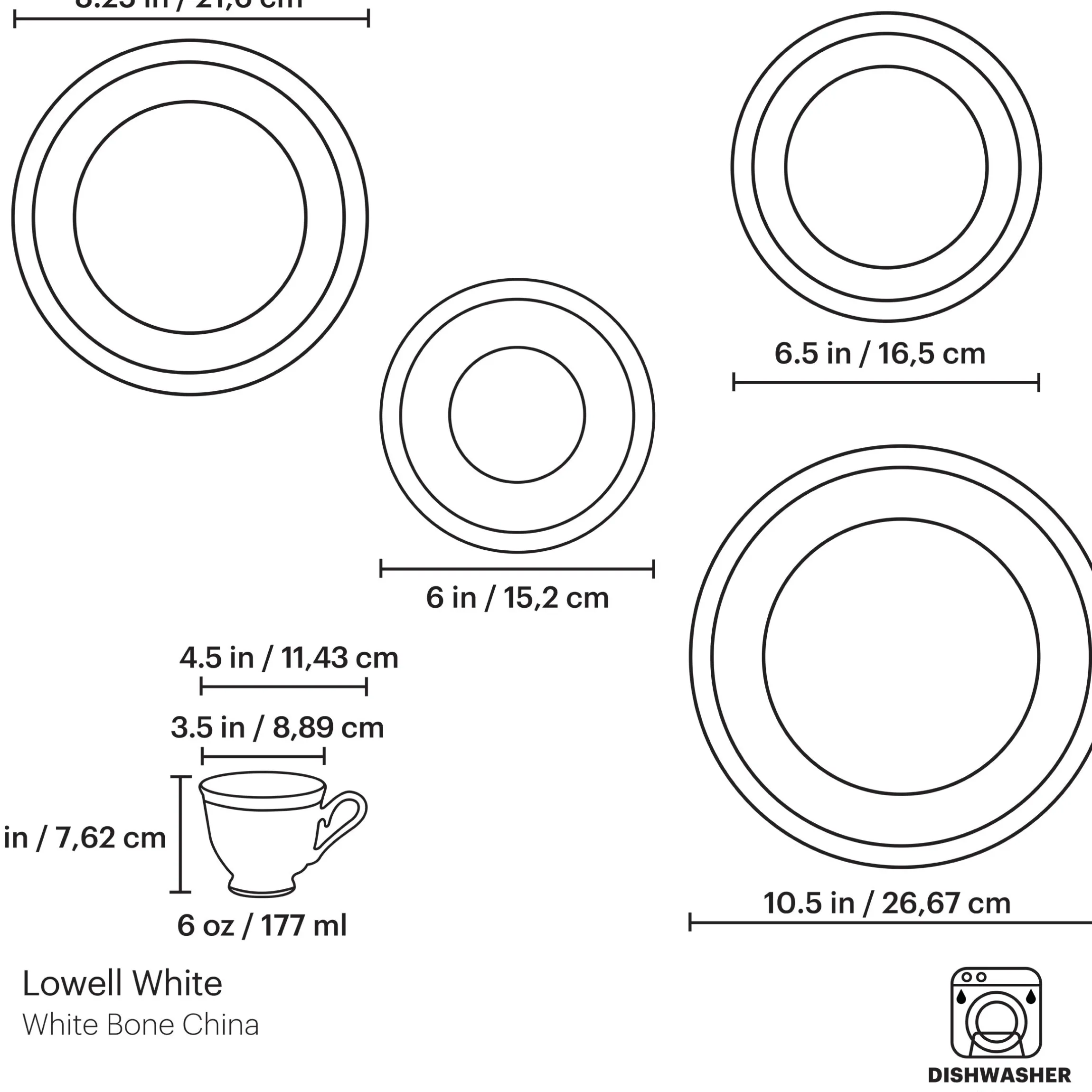 Lowell White 5-Piece Place Setting