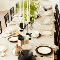 LX Collective Black 12-Piece Dinnerware Set