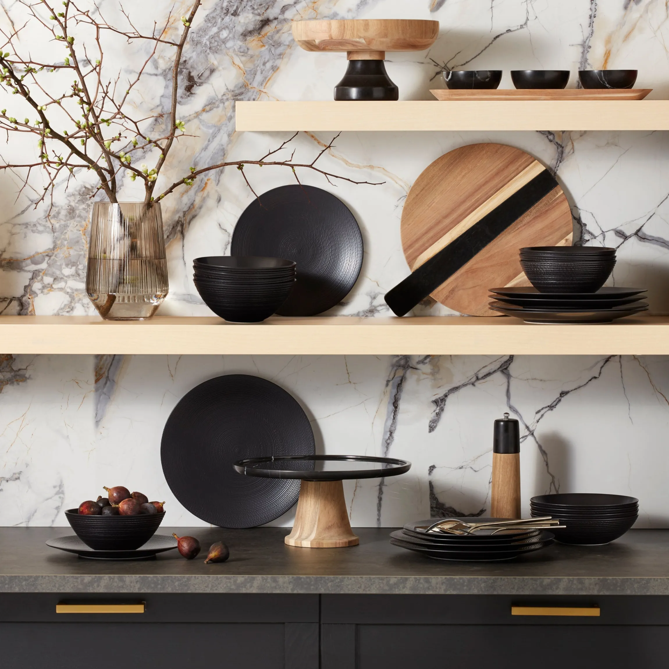 LX Collective Tray with 3 Dip Bowls