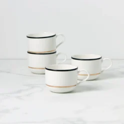 Make It Pop Black & White Mugs, Set of 4