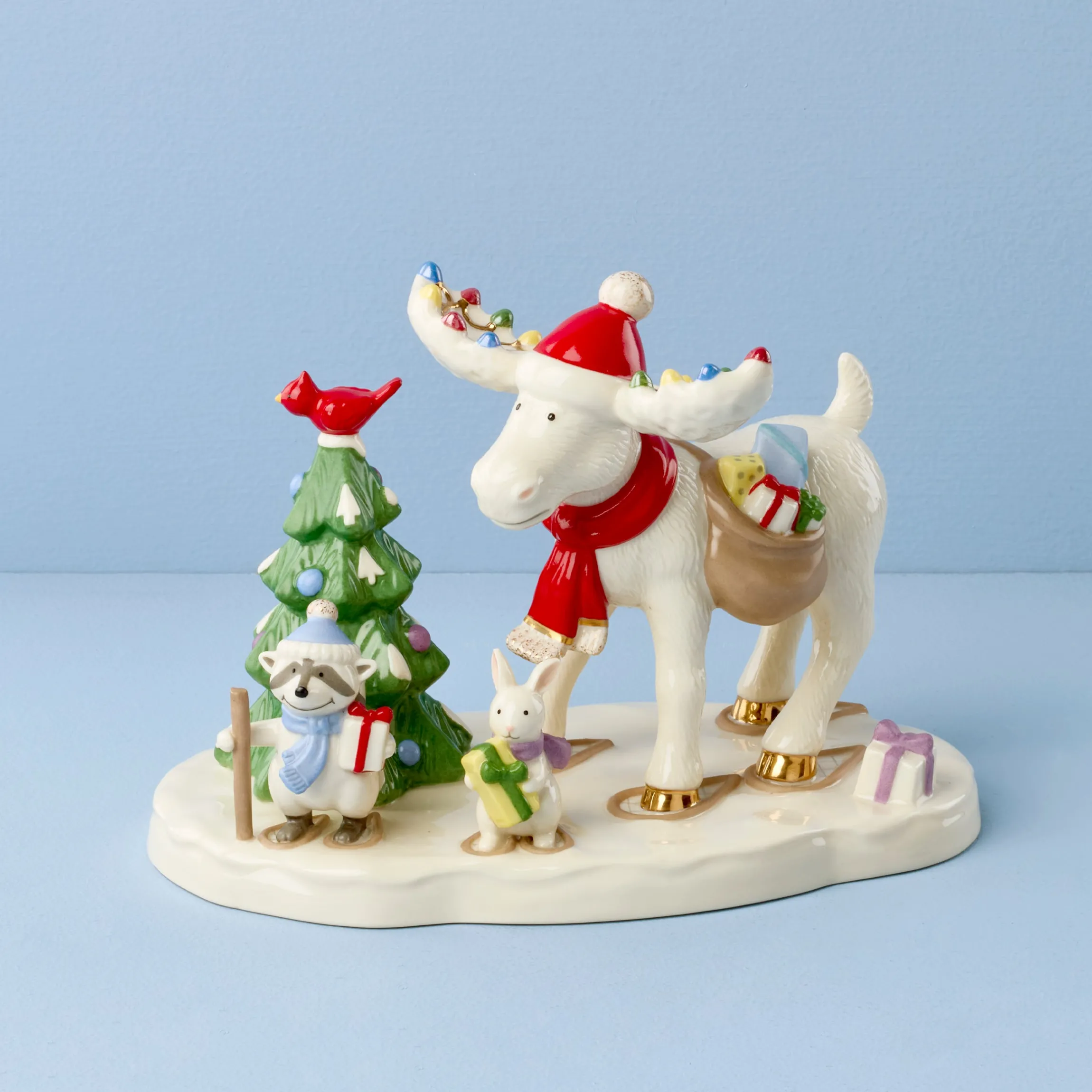 Marcel The Moose Delivering Gifts Figurine