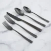 Marlise Black Satin 20-Piece Flatware Set