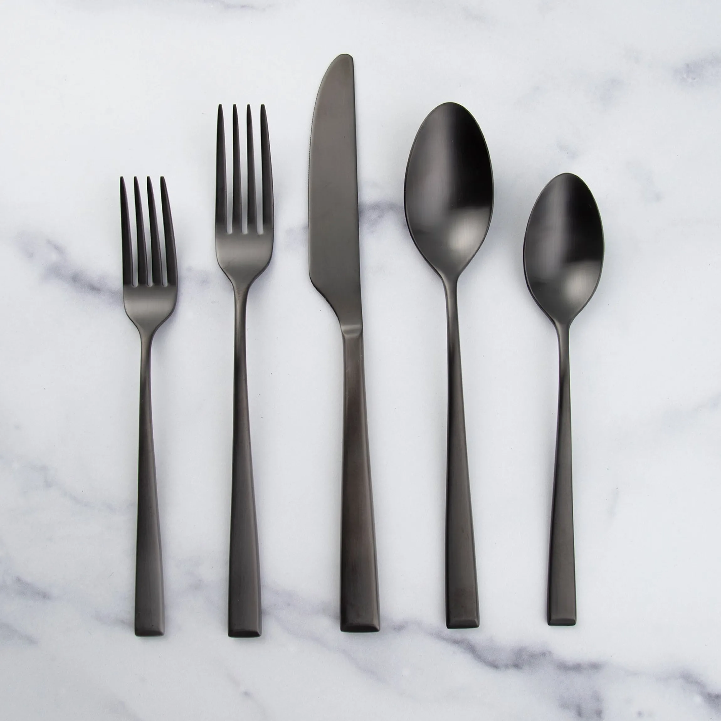 Marlise Black Satin 20-Piece Flatware Set