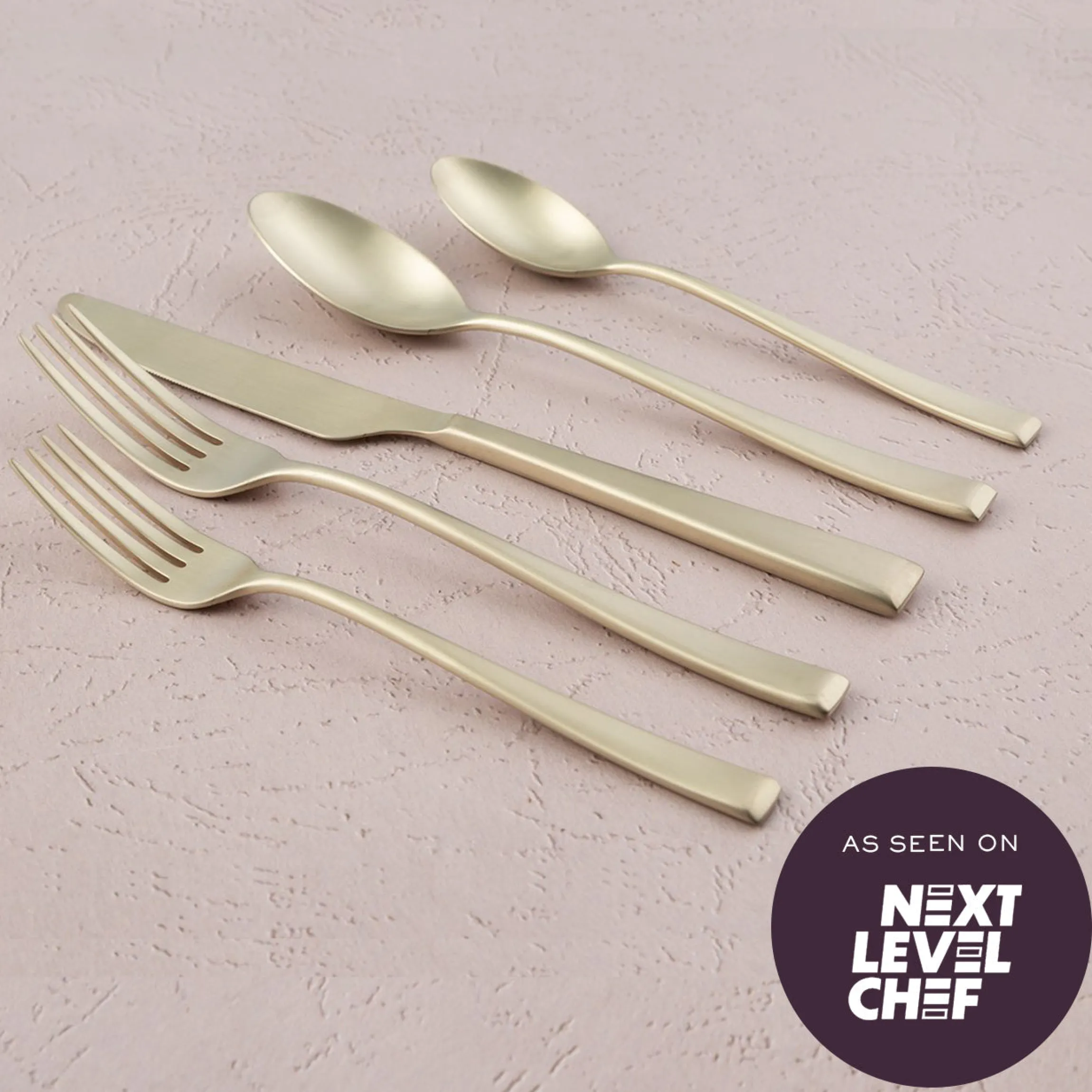Marlise Champagne Satin 20-Piece Flatware Set