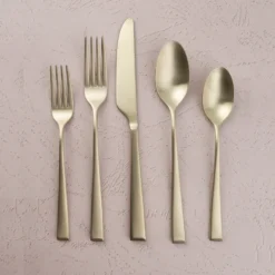 Marlise Champagne Satin 20-Piece Flatware Set