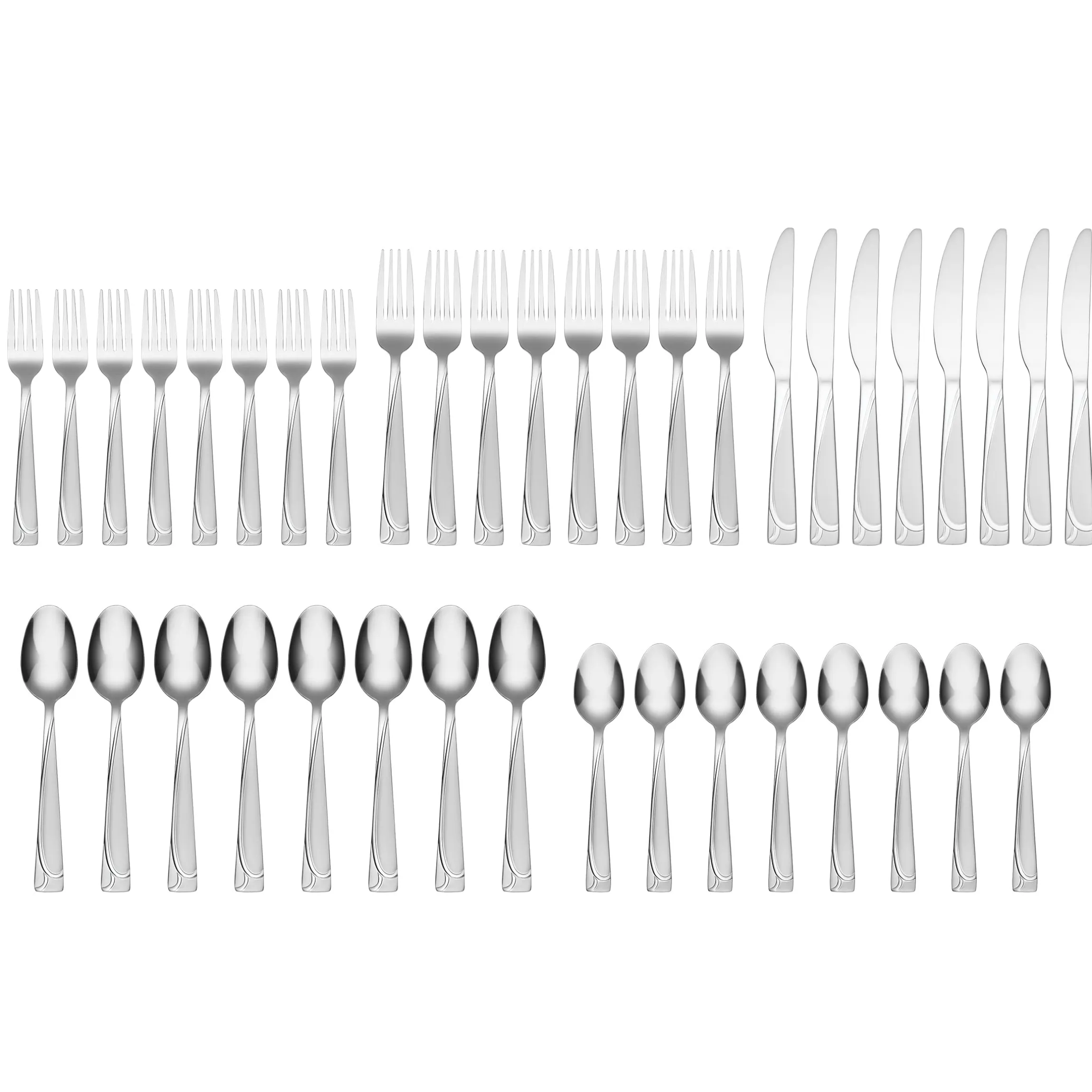 Mena Frost 40-Piece Flatware Set with Chrome Caddy