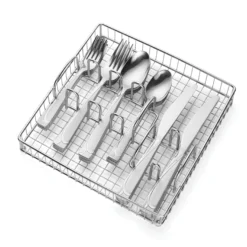 Mena Frost 40-Piece Flatware Set with Chrome Caddy