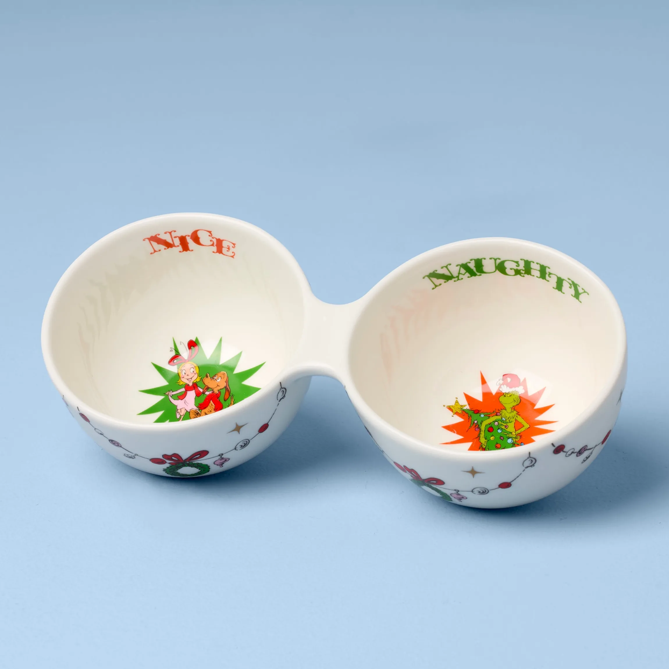 Merry Grinchmas Naughty or Nice Double Dip Bowl