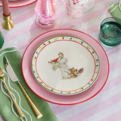 Merry Marcel Moose 4-Piece Dessert Plate Set