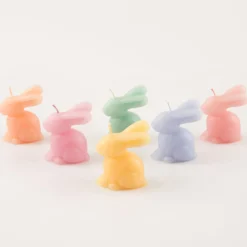 Mini Rainbow Bunny Candles, Set of 6