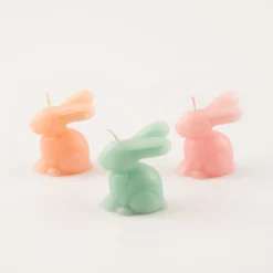 Mini Rainbow Bunny Candles, Set of 6