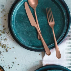 Mirabella Copper Titanium Satin 20-Piece Flatware Set