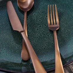 Mirabella Copper Titanium Satin 20-Piece Flatware Set