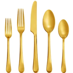 Mirabella Gold Titanium Satin 20-Piece Flatware Set