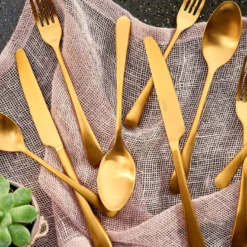 Mirabella Gold Titanium Satin 20-Piece Flatware Set