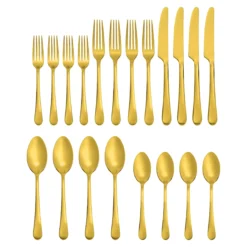 Mirabella Gold Titanium Satin 20-Piece Flatware Set