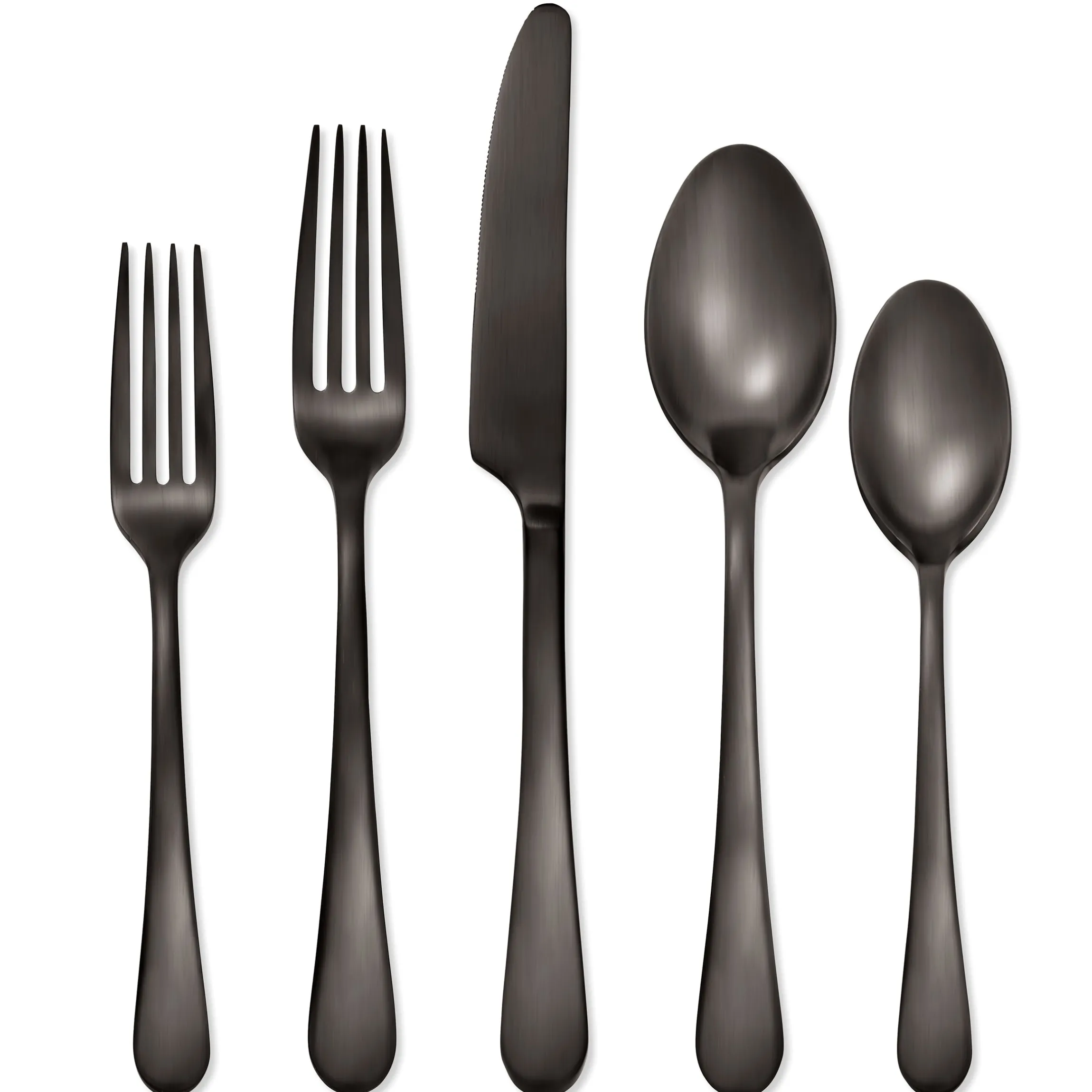 Mirabella Gunmetal Satin 30-Piece Flatware Set
