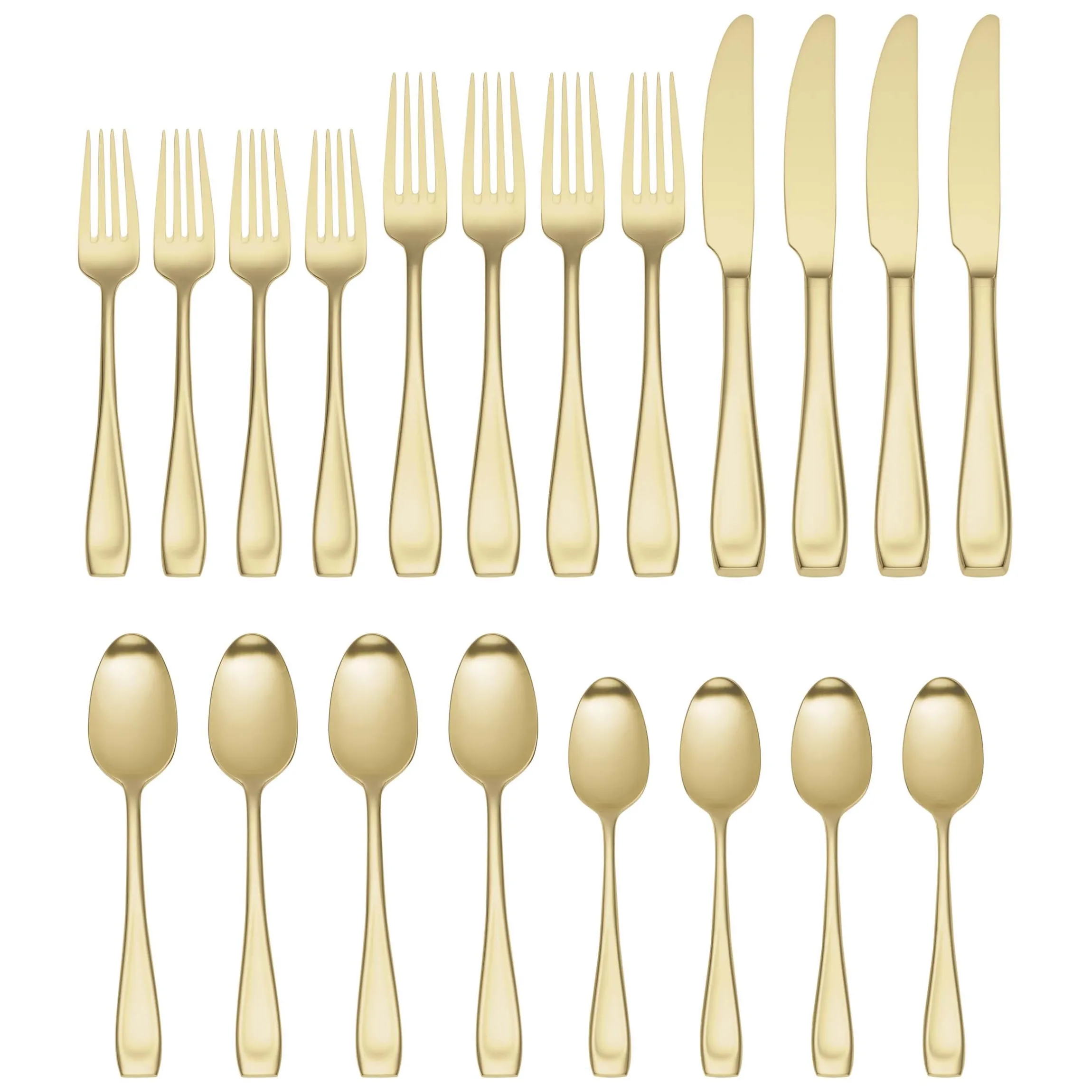 Moda Champagne Satin 20- Piece Flatware Set