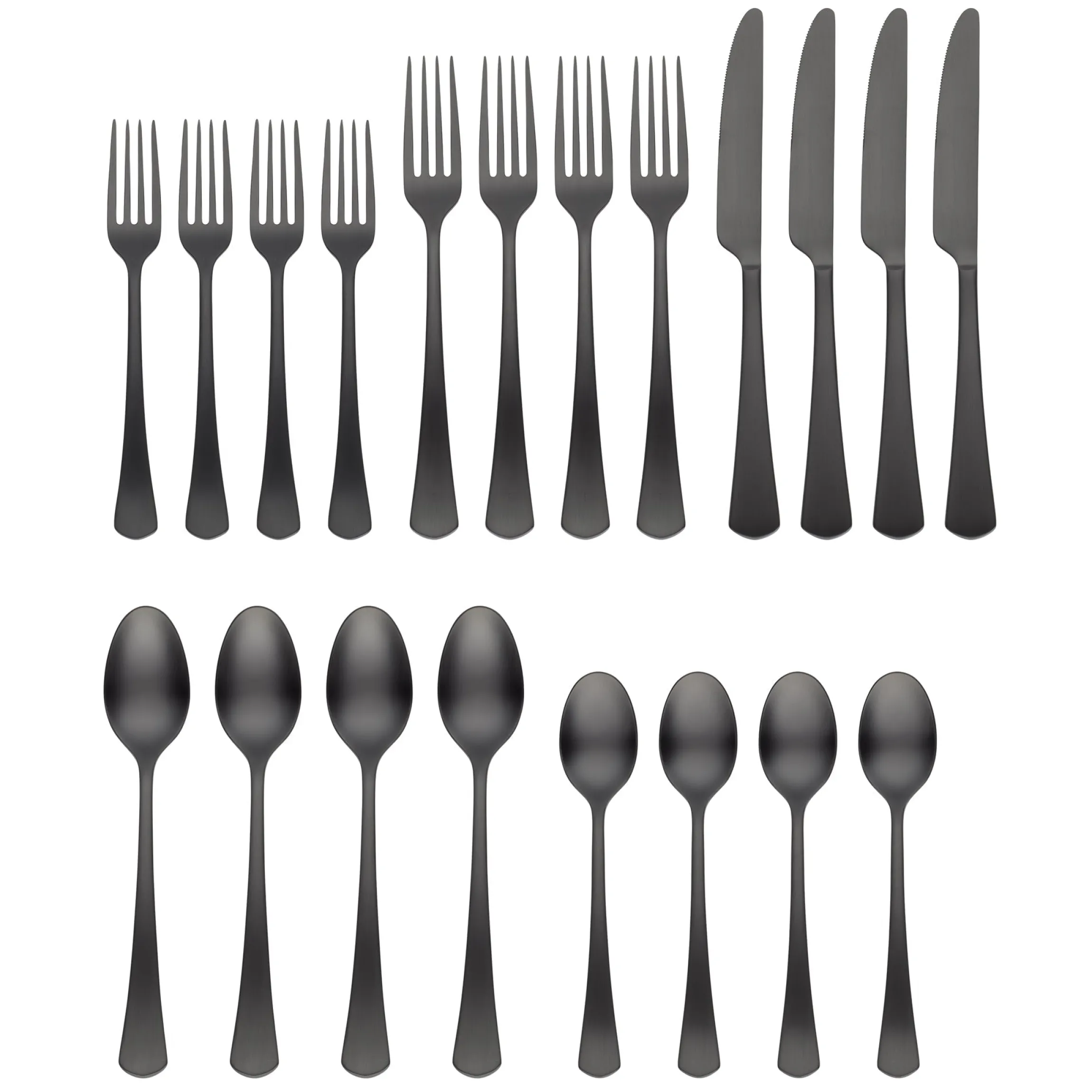 Morgan Black Satin 20-Piece Flatware Set