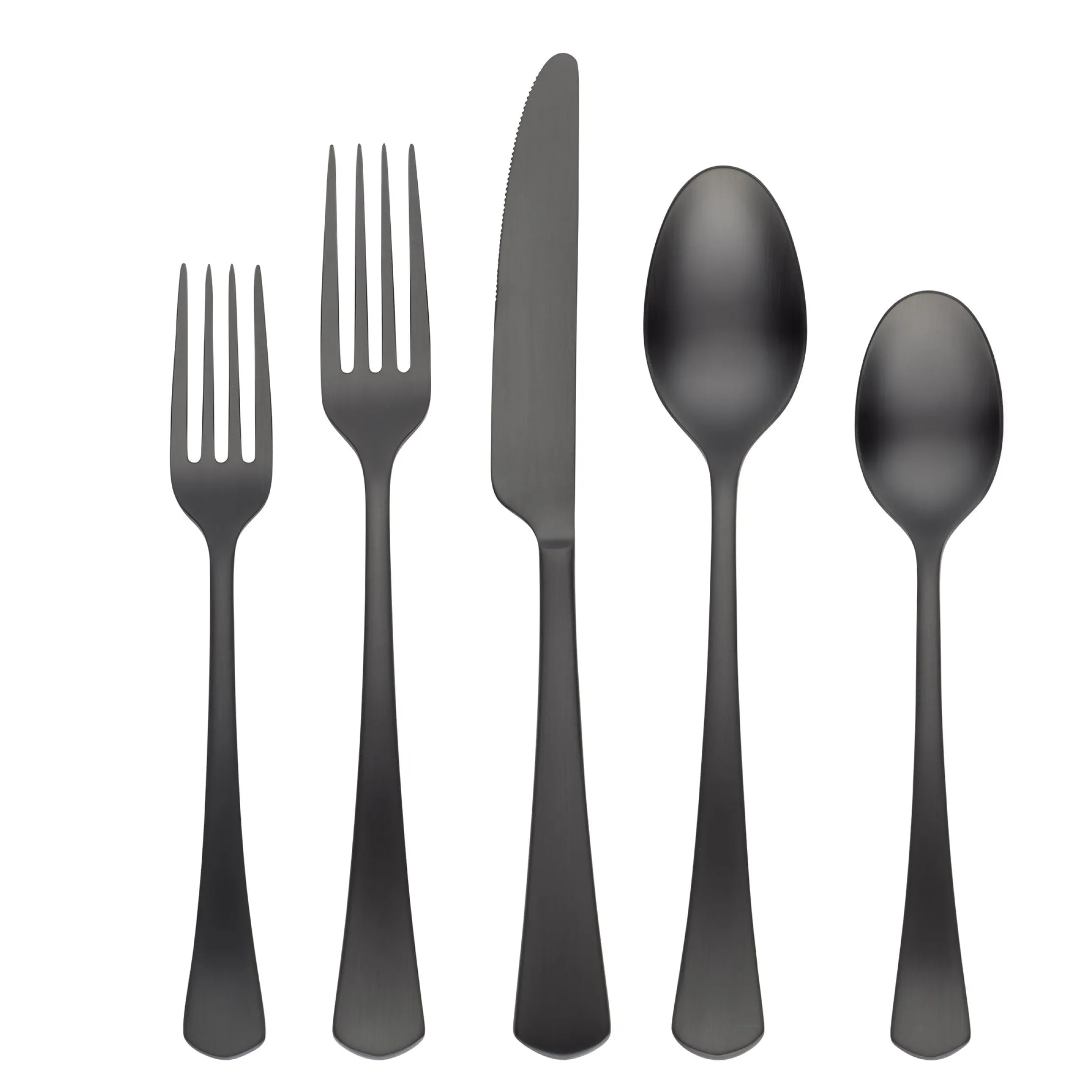 Morgan Black Satin 20-Piece Flatware Set