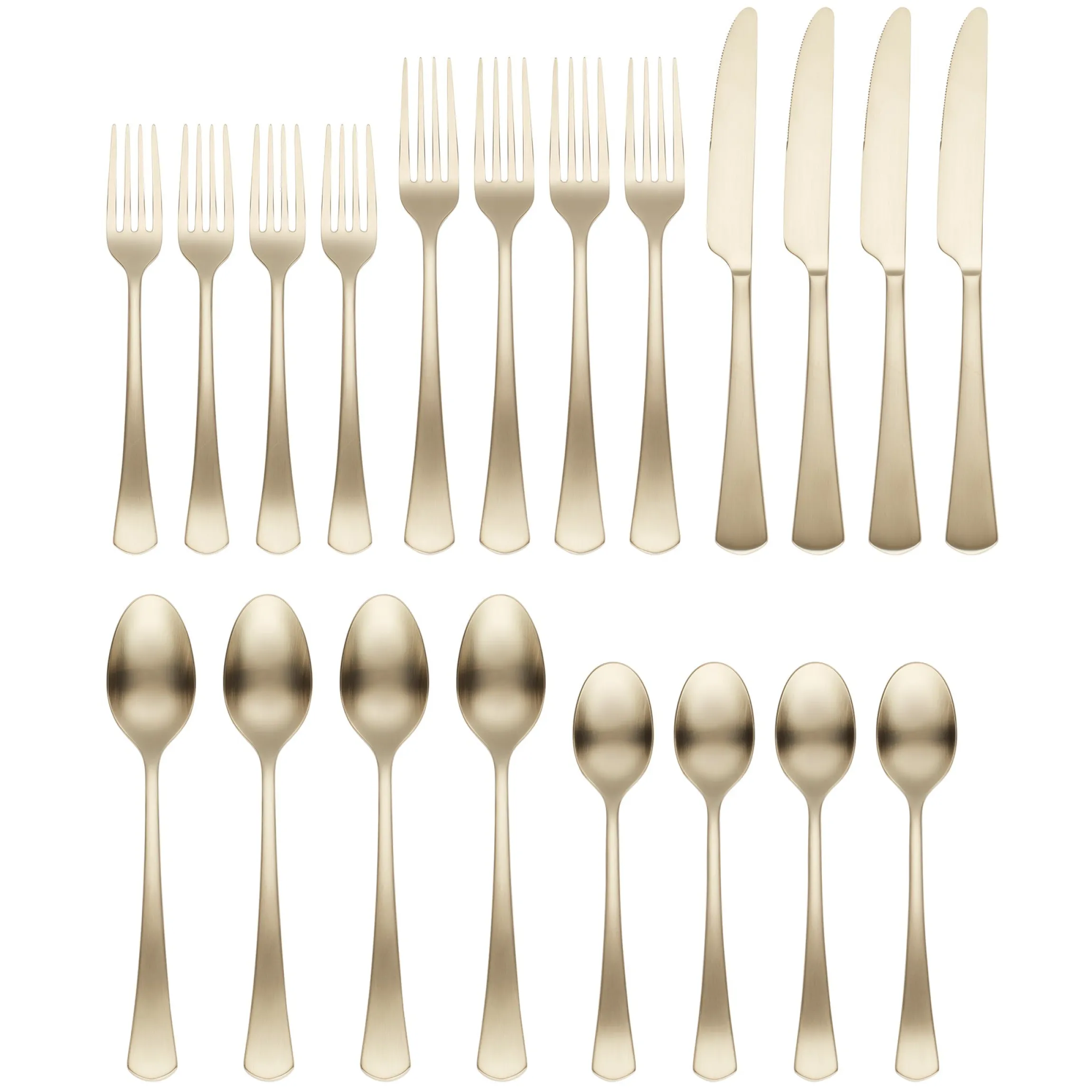 Morgan Champagne Satin 20-Piece Flatware Set