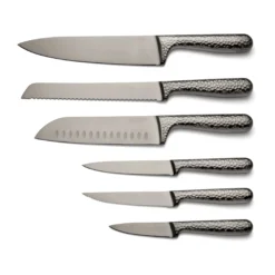 Nero Hammered Titanium 12 Piece Cutlery Block Set