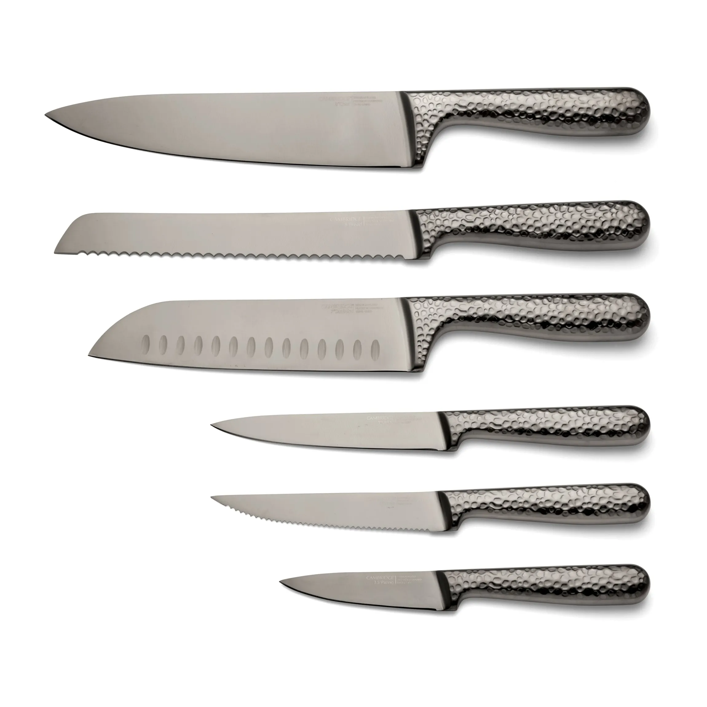 Nero Hammered Titanium 12 Piece Cutlery Block Set