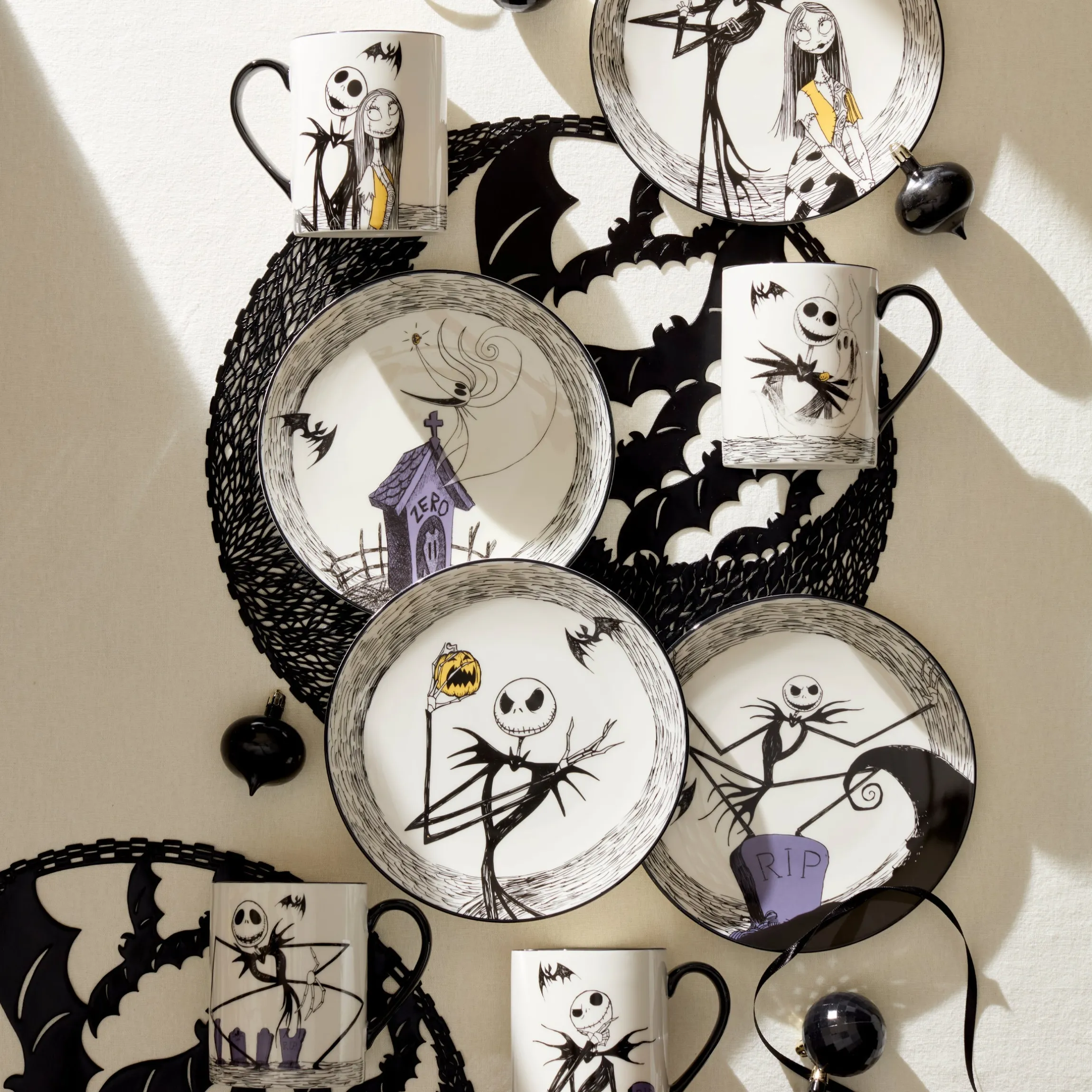 Nightmare Before Christmas Accent Plates, Set of 4