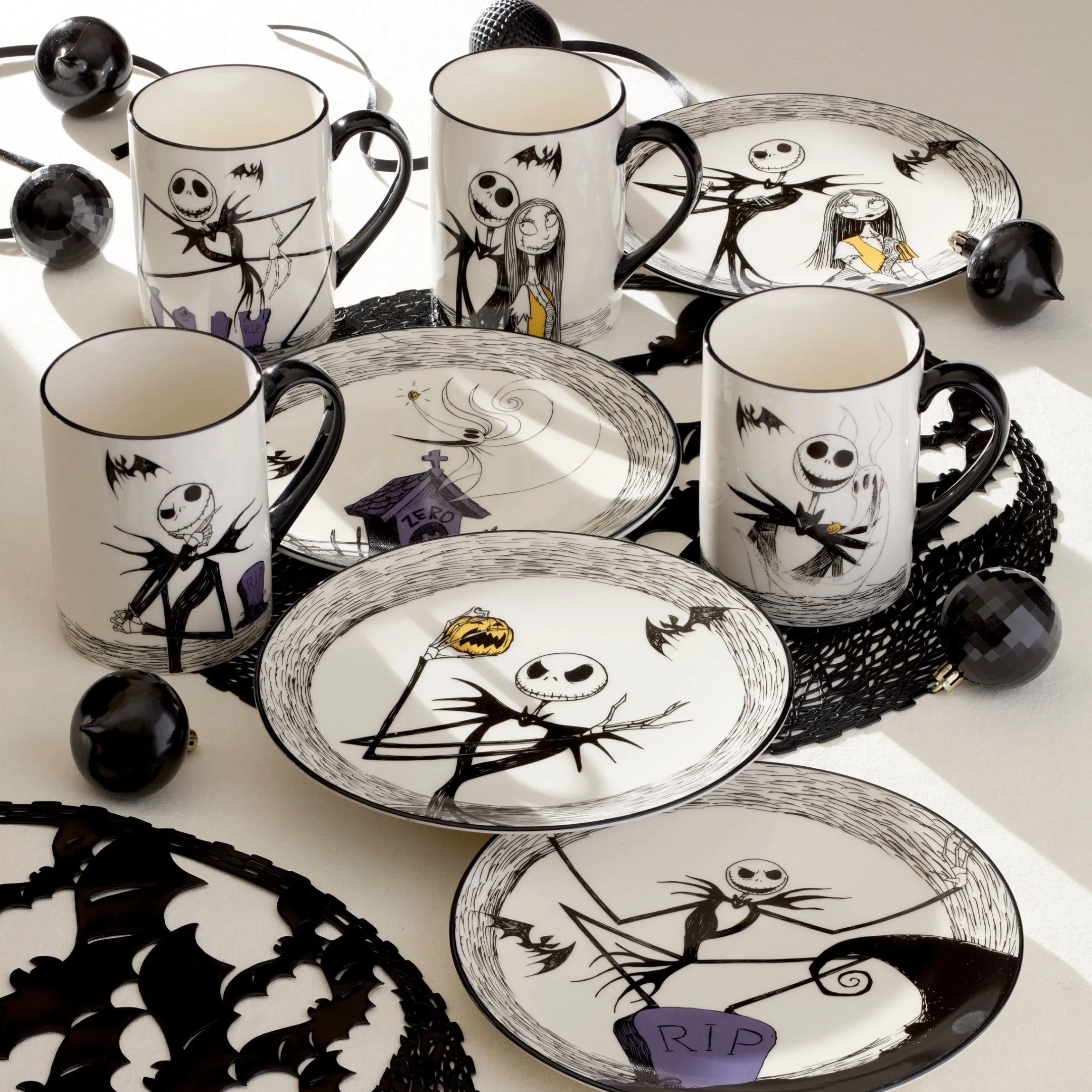 Nightmare Before Christmas Mugs, Set of 4