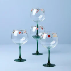 Nutcracker Ballet Balloon Wine Glasses, Set of 4
