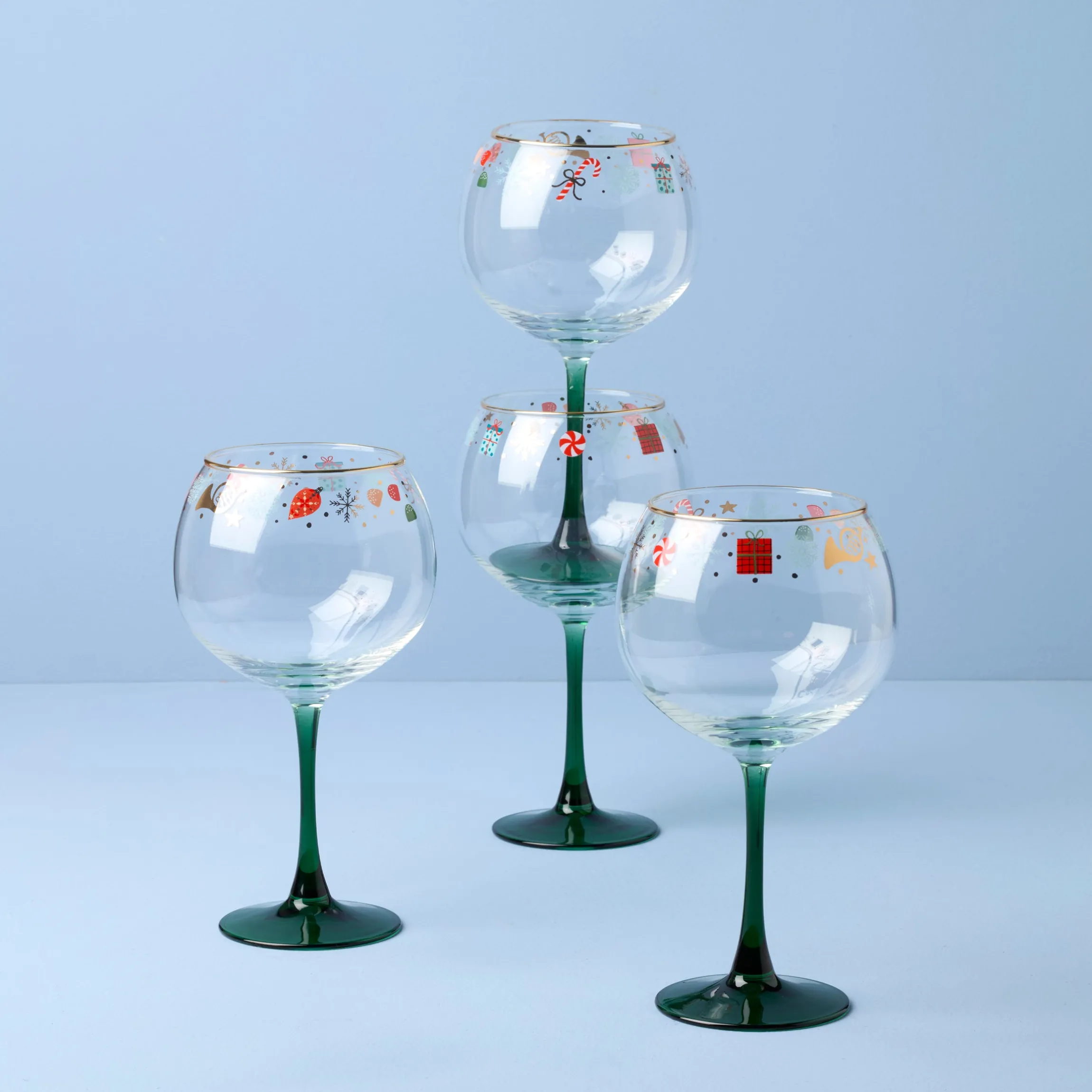 Nutcracker Ballet Balloon Wine Glasses, Set of 4