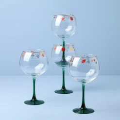 Nutcracker Ballet Balloon Wine Glasses, Set of 4