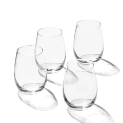 5 O'Clock Stemless Wine Glasses, Set of 4