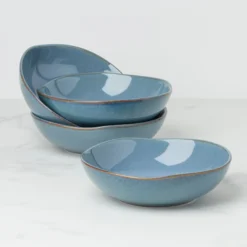 Organic Shades Blue Pasta Bowls, Set of 4