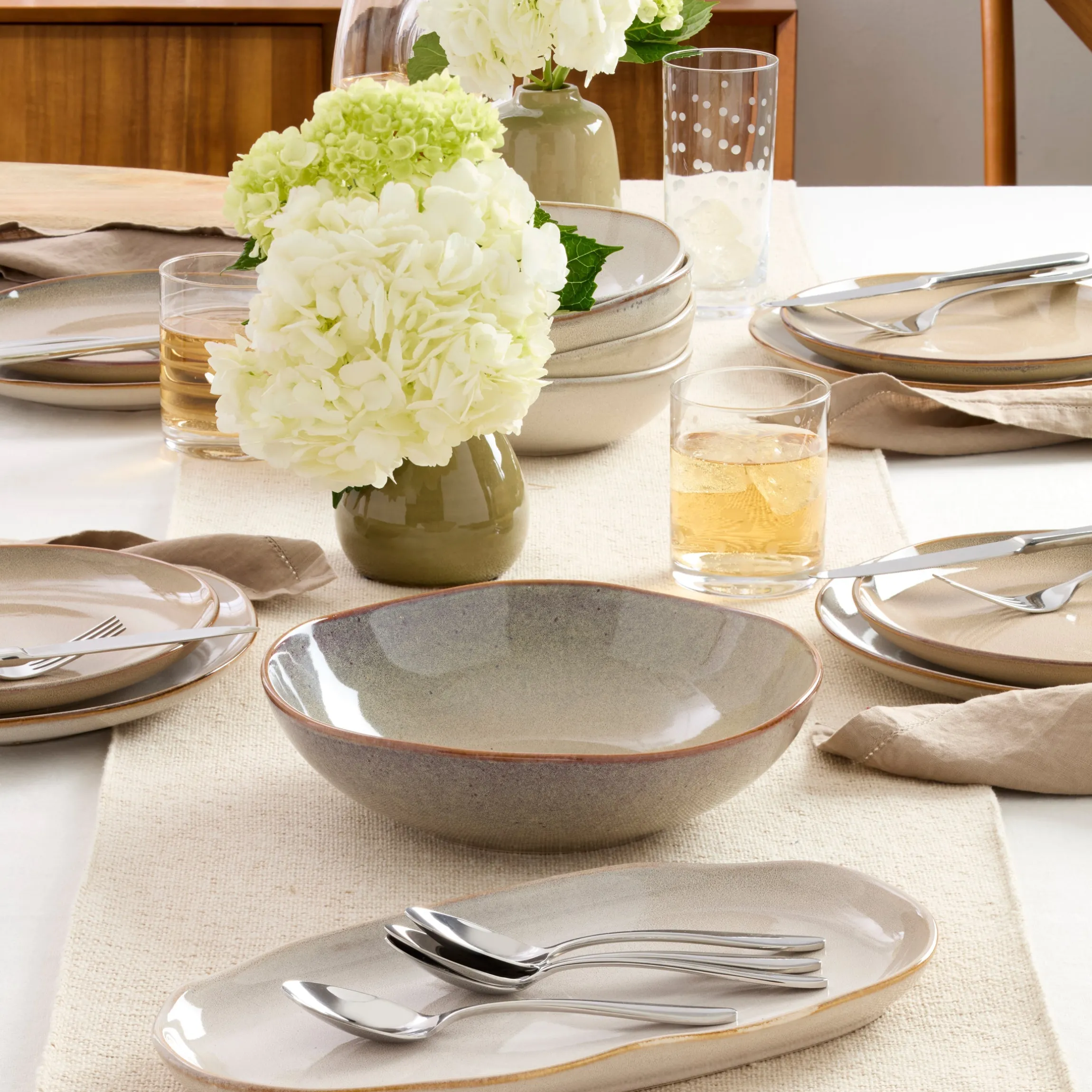 Organic Shades Oatmeal 2-Piece Serving Set
