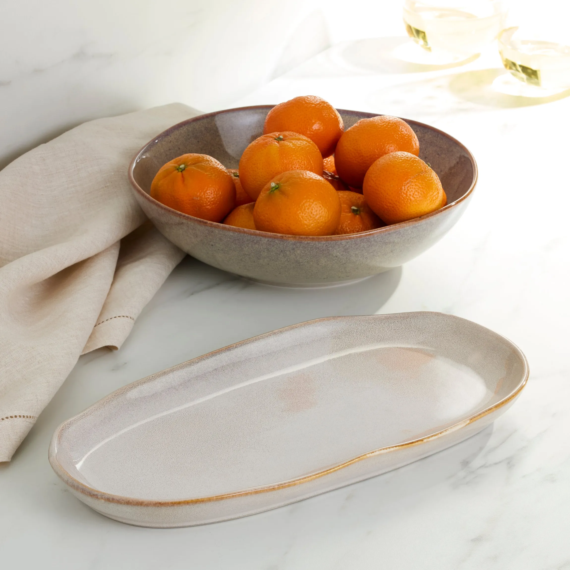 Organic Shades Oatmeal 2-Piece Serving Set
