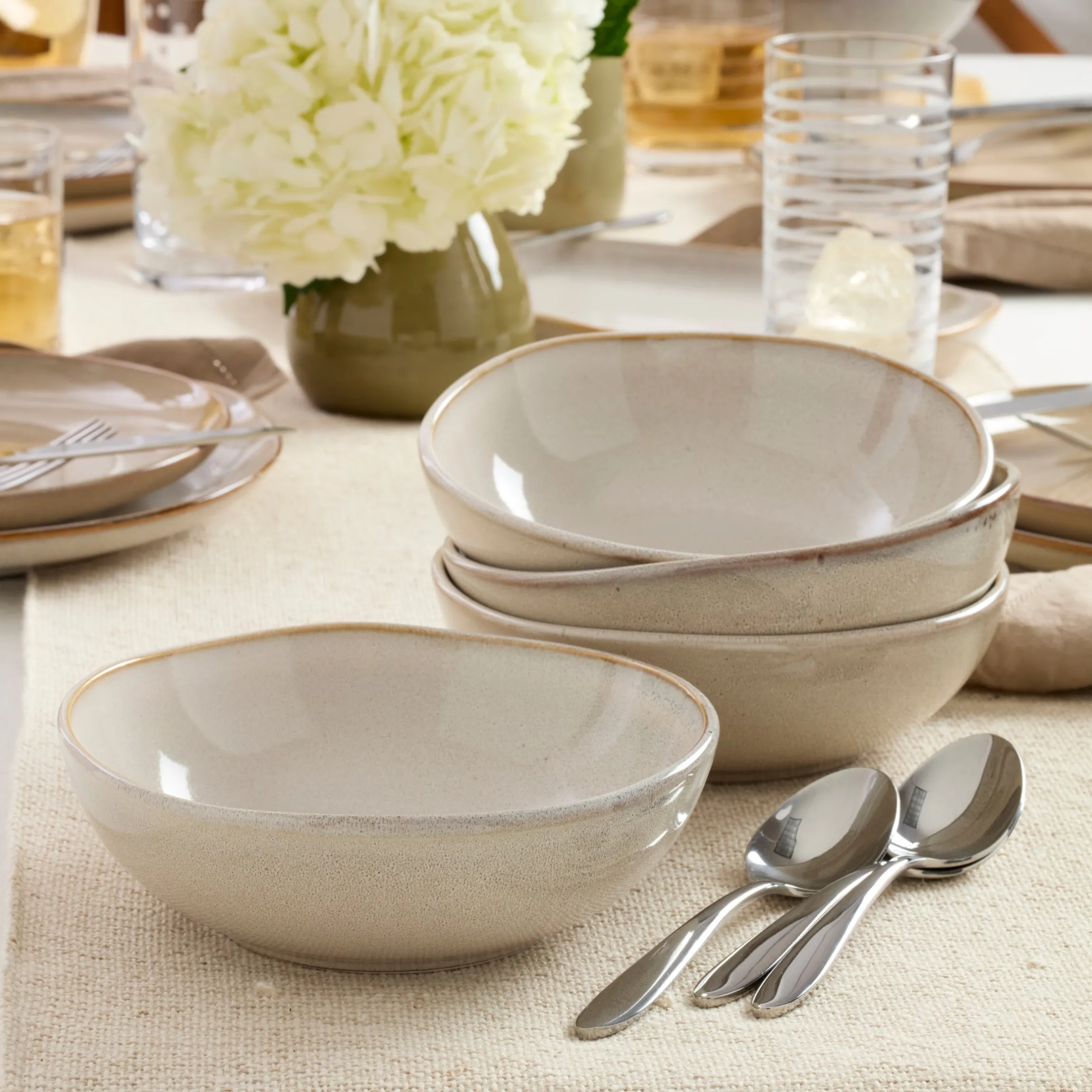 Organic Shades Oatmeal 18-Piece Dinnerware Set