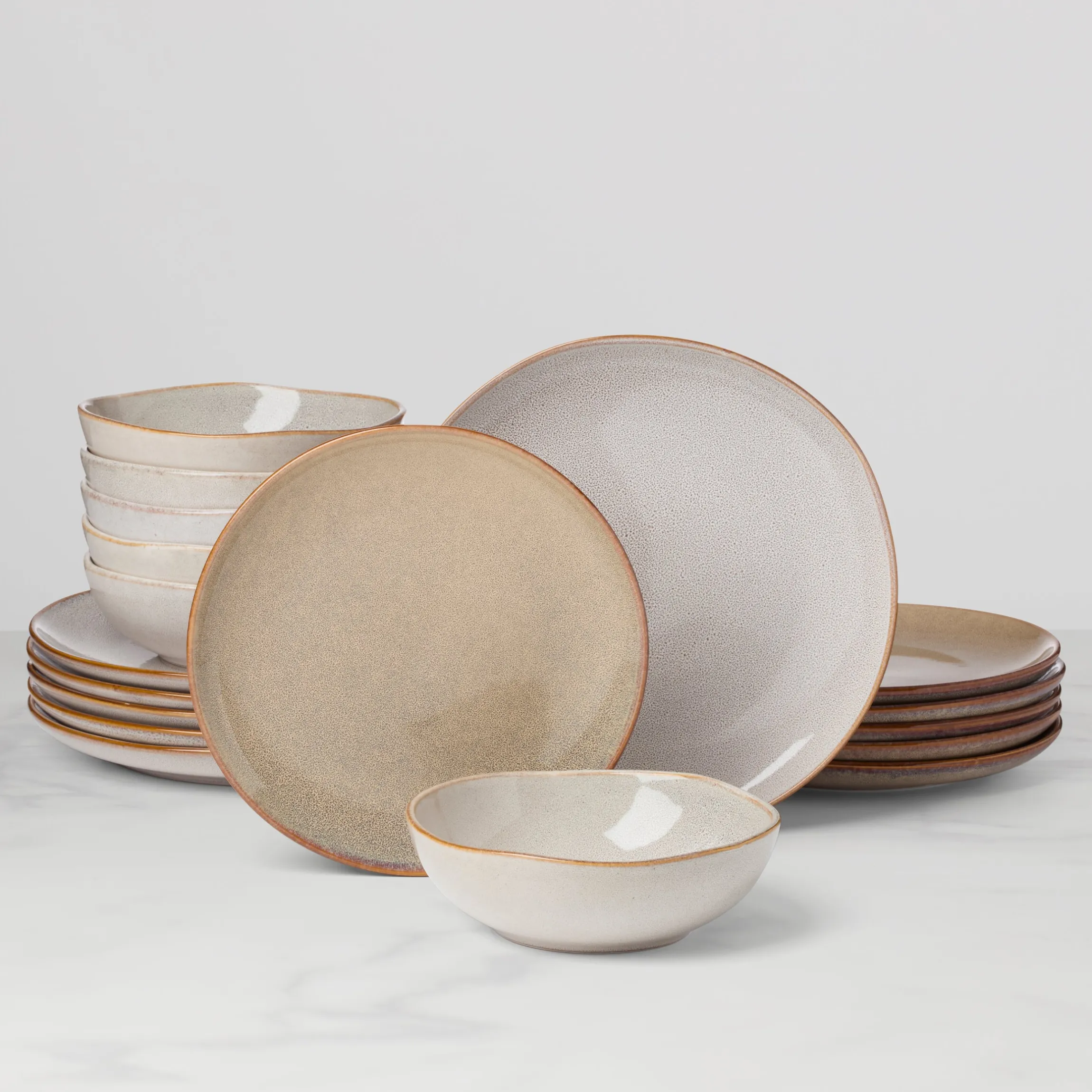 Organic Shades Oatmeal 18-Piece Dinnerware Set