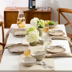 Organic Shades Oatmeal 18-Piece Dinnerware Set