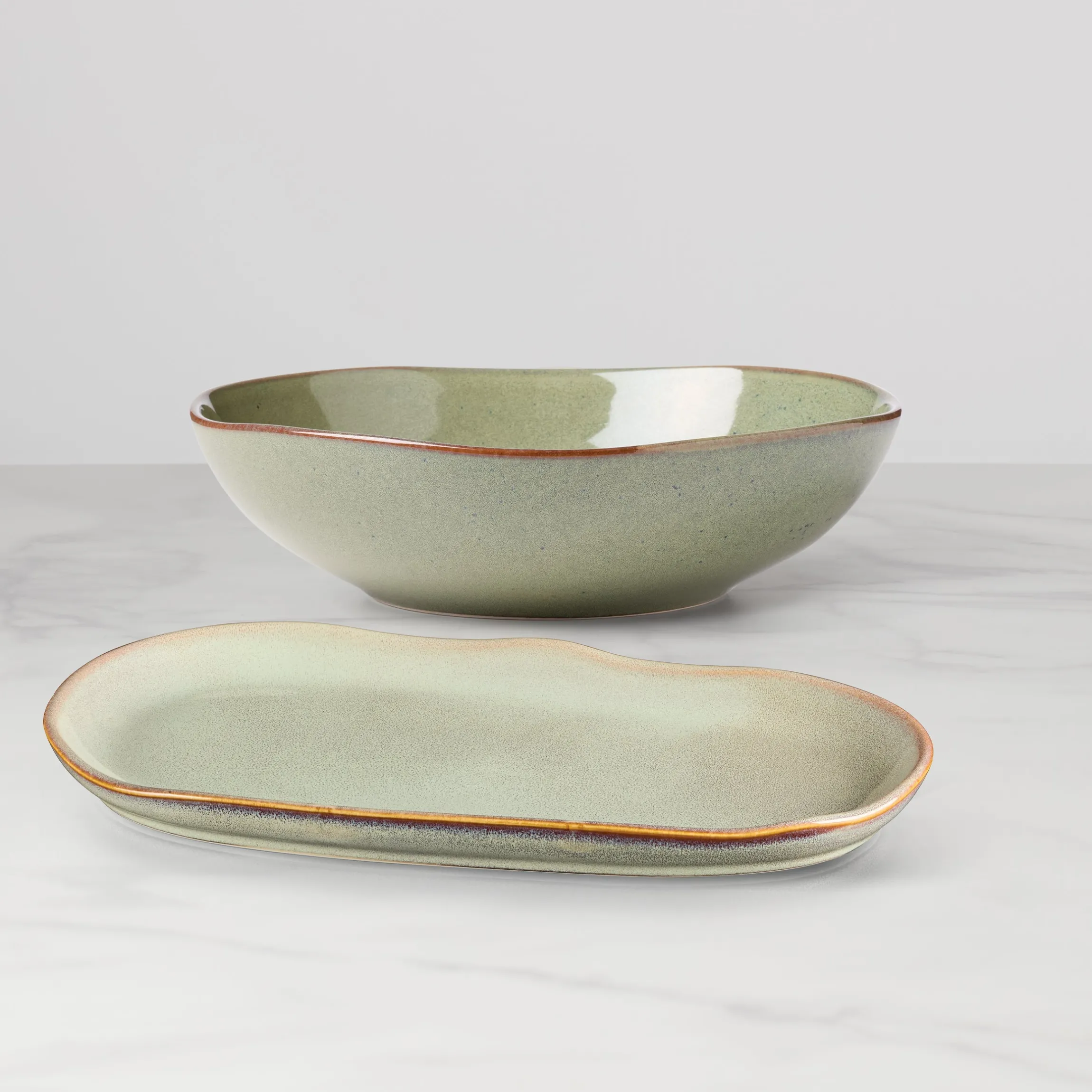 Organic Shades Sage Green 2-Piece Serving Set