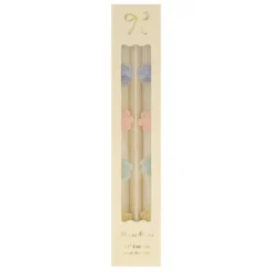 Pastel Flowers Taper Candles, Set of 2