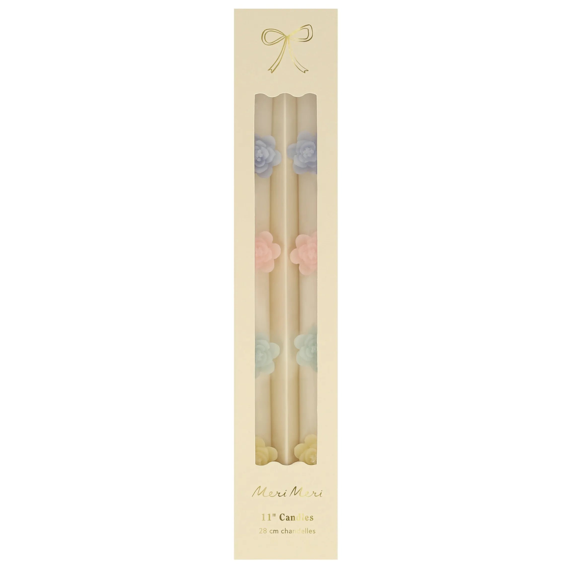 Pastel Flowers Taper Candles, Set of 2
