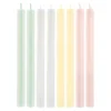 Pastel Striped Table Candles, Set of 8