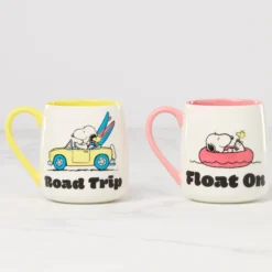 Peanuts Mugs Road Trip-Float On, Set of 2